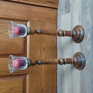 Cornwall Wooden Candle Holders w/Votives